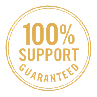 100% support guaranteed seal